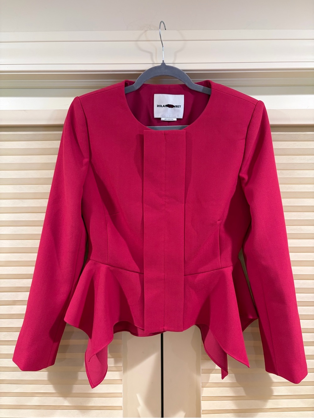 NWOT Roland Mouret Hot Pink Peplum Jacket, Size US 6